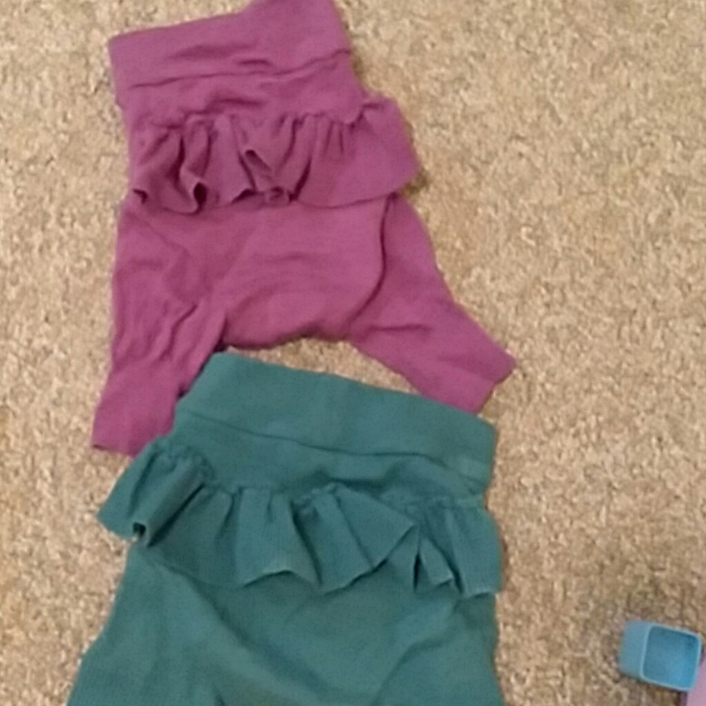 2 ruffled butt wool shorts cloth diaper covers